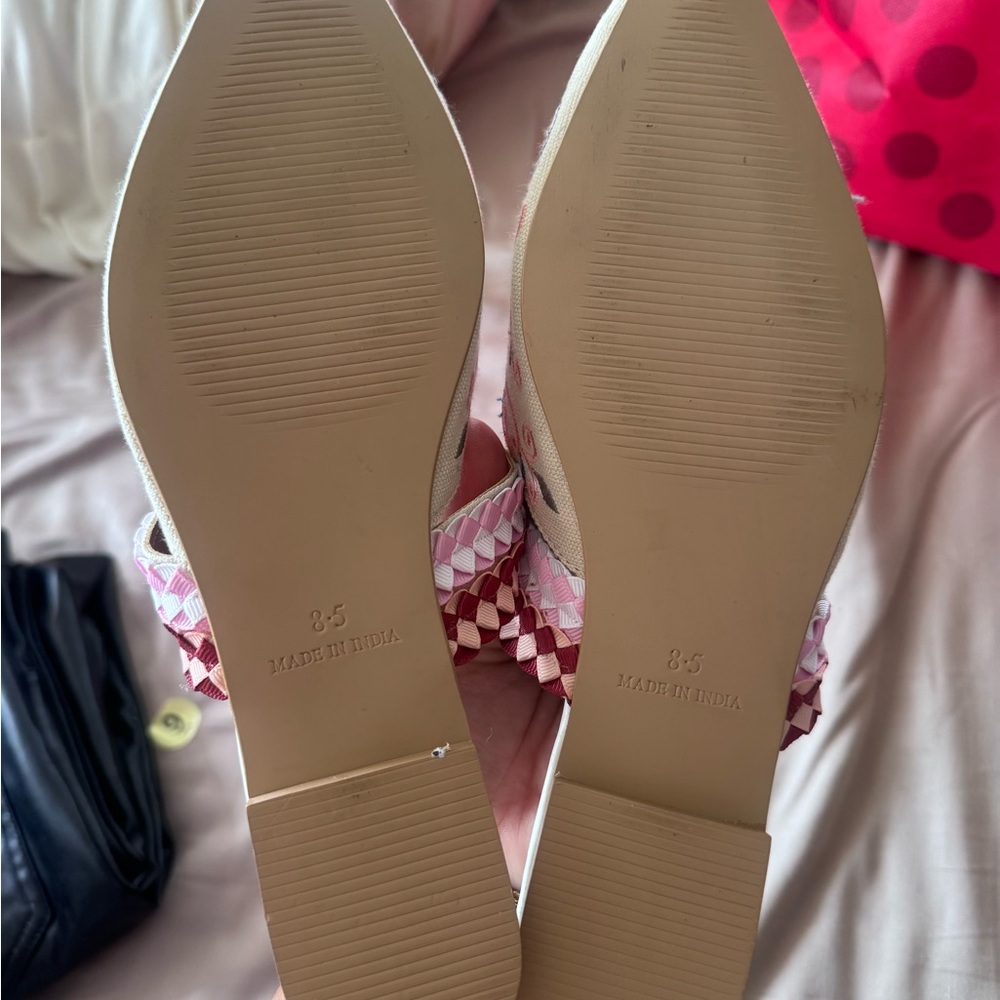 Haute Hippie Pink Floral Embroidered Slip-On Mules - Picture 3 of 4